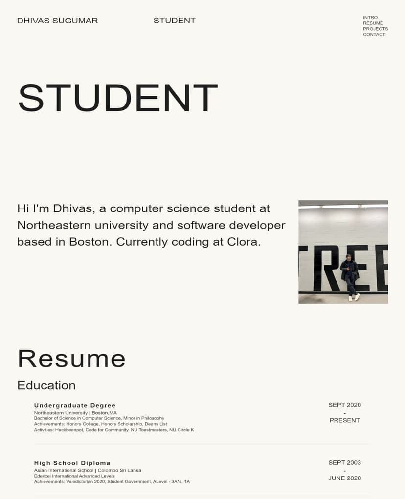 porfolio site screenshot